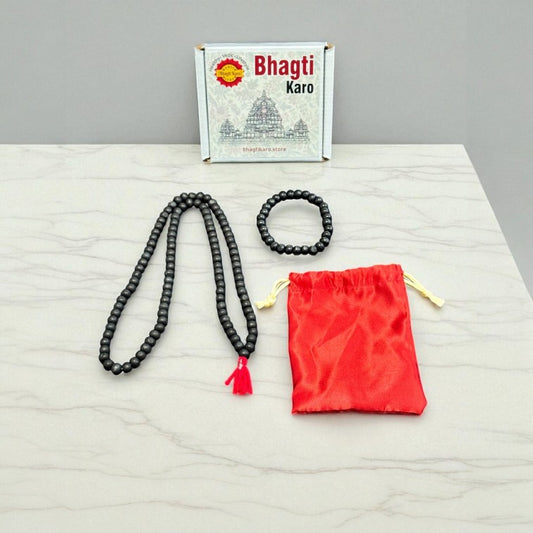 Combo of Original 108-Beads Karungali Malai & Karungali Bracelet + Free Gift