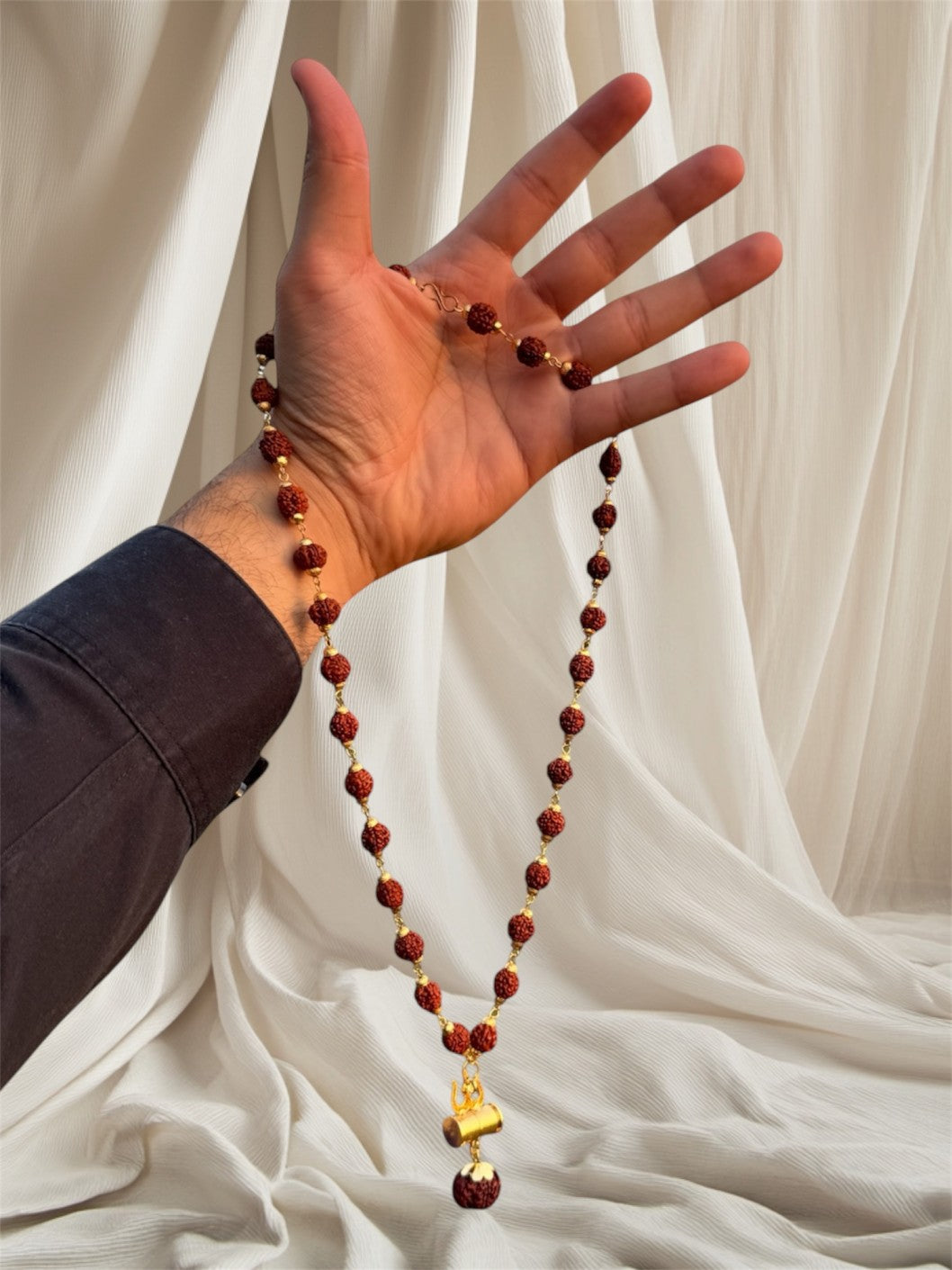 OM Shiva Trishool Damroo Rudraksha Necklace (Buy 1 Get 1 Free) + Free Gifts