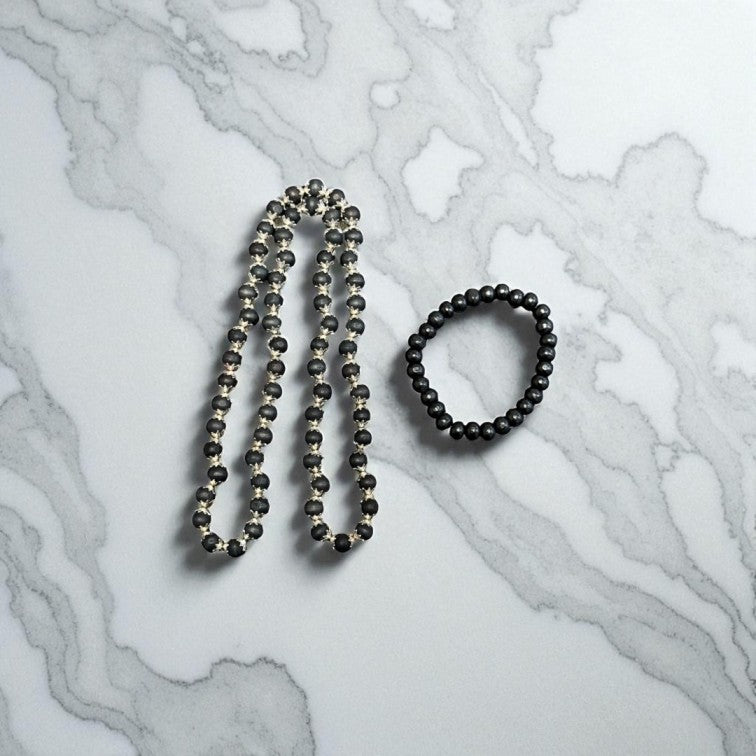 Combo of Original Silver Karungali Malai & Karungali Bracelet with Free Gifts