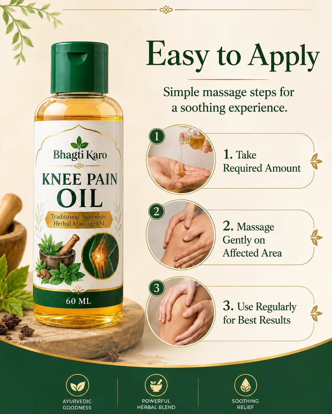 Ayurvedic Body Pain Relief Oil by Bhagti Karo (Buy 1 Get 1 Free)