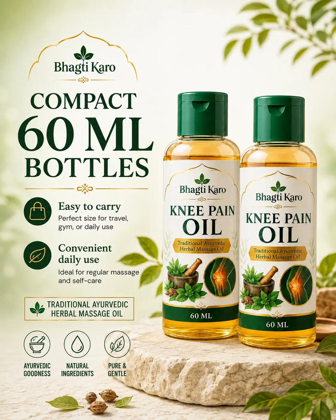Ayurvedic Body Pain Relief Oil by Bhagti Karo (Buy 1 Get 1 Free)