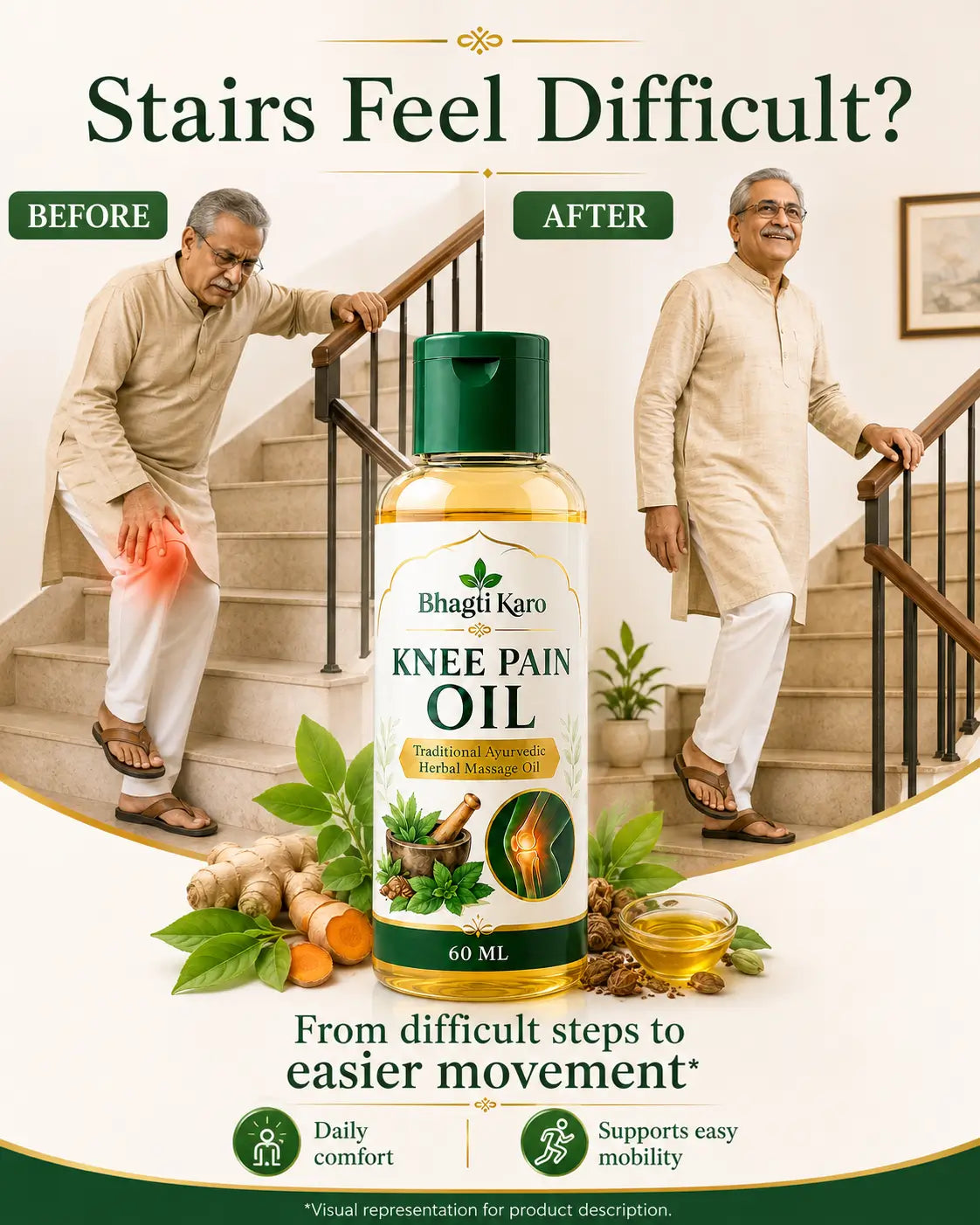 Ayurvedic Body Pain Relief Oil by Bhagti Karo (Buy 1 Get 1 Free)