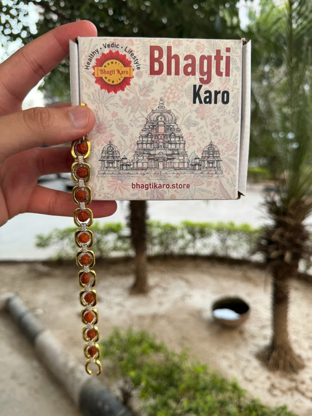 Gold Plated Modern Rudraksha Bracelet (Buy 1 Get 1 Free) + Free Gifts